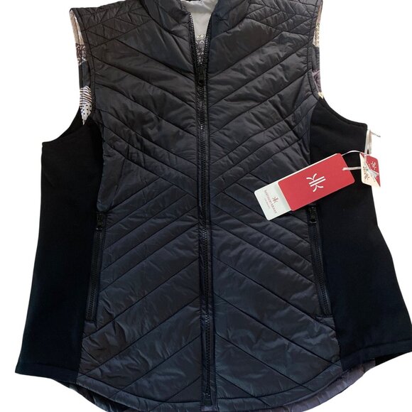 NWT Krimson Klover Sela Reversible Vest W's M Black Gray Ski Apres MSRP$149 - Picture 5 of 13